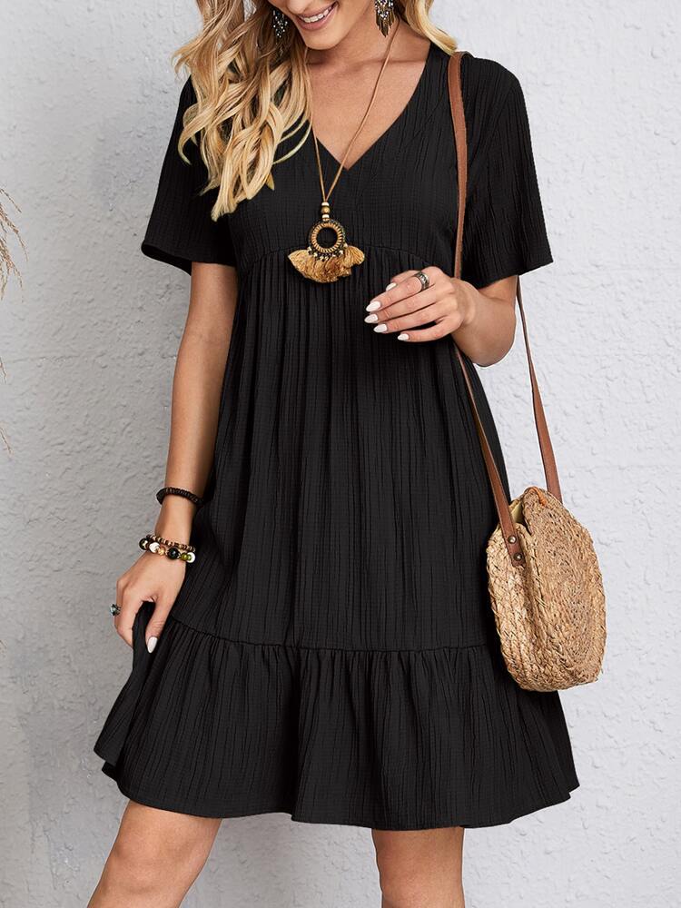 MARLENE | FORGIVING DRAPE TIERED DRESS