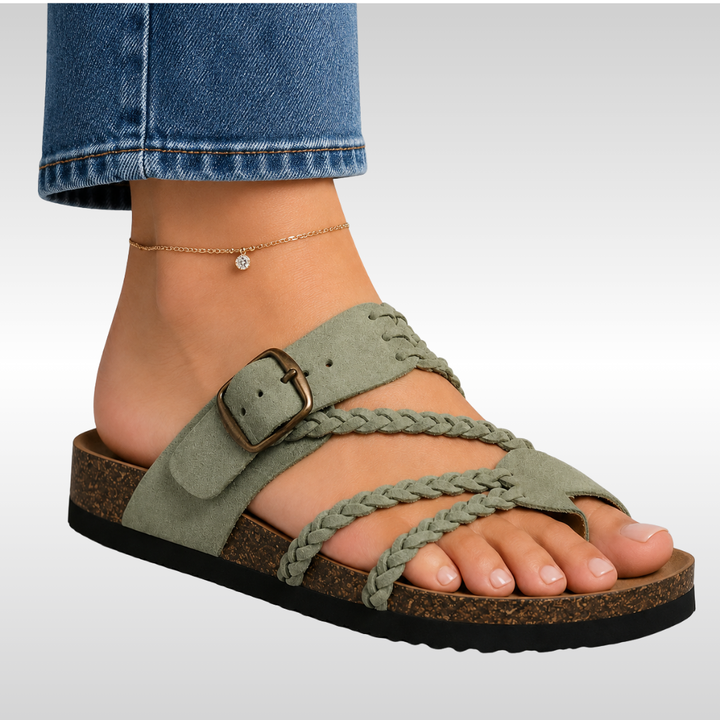 PEARL | EASY TRAVEL BRAIDED CORK SANDAL