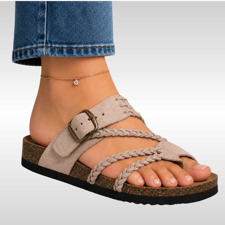 PEARL | EASY TRAVEL BRAIDED CORK SANDAL