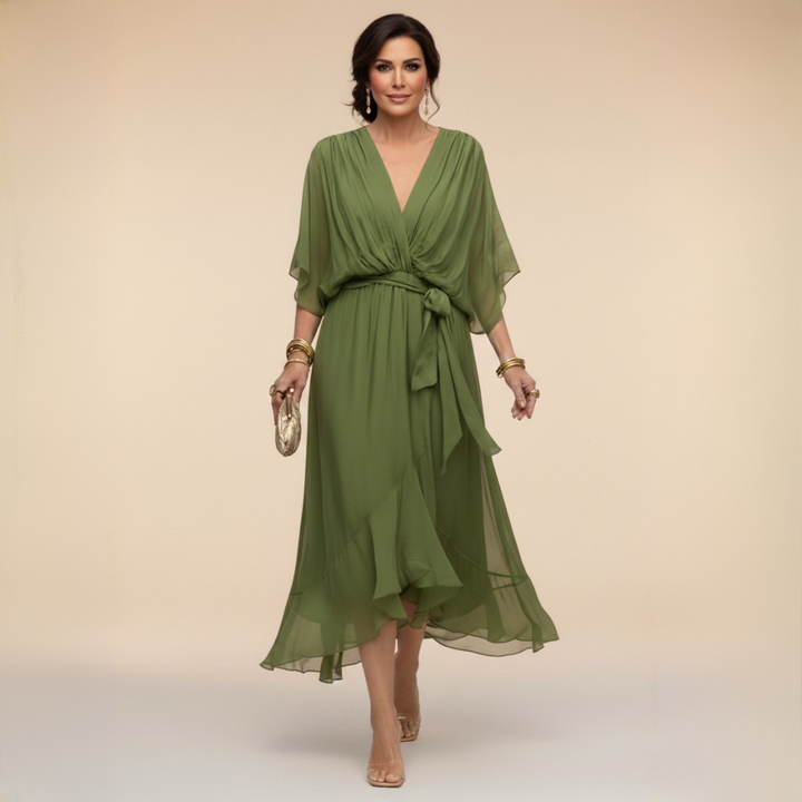 MILDRED | TUMMY COVERAGE MIDI DRESS