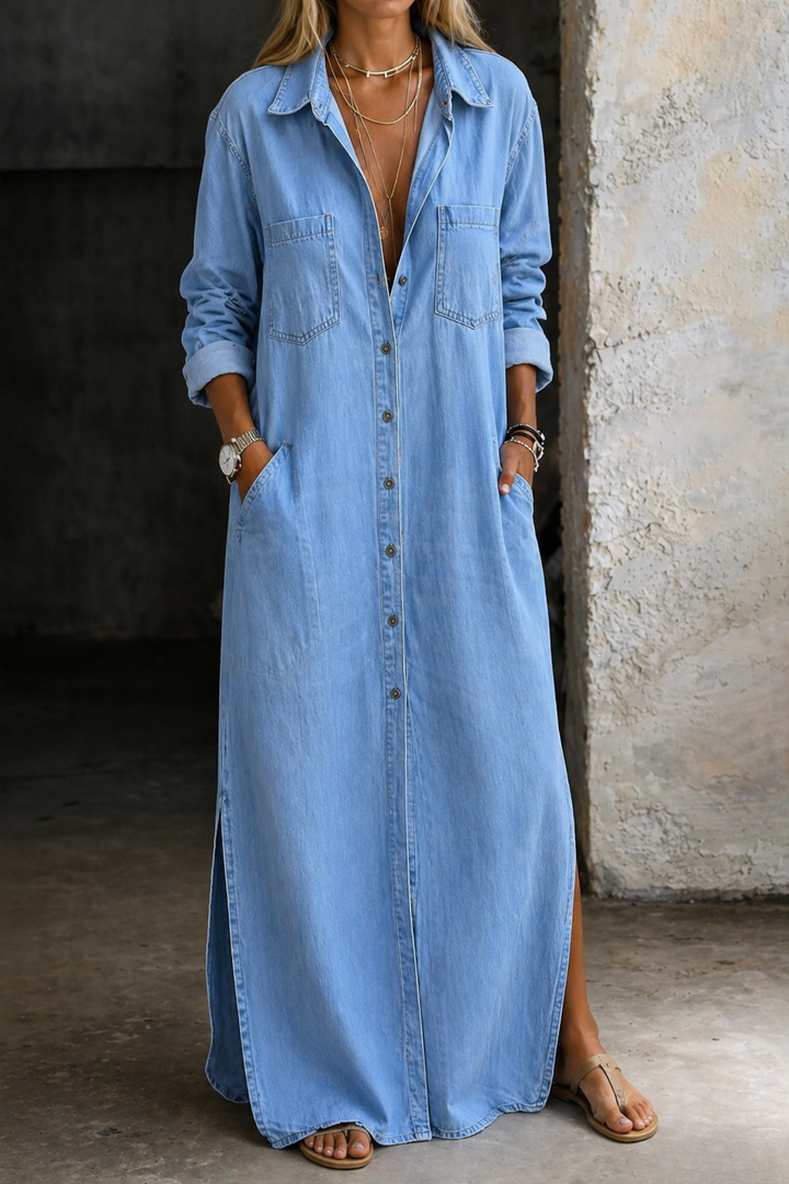 WILHELMINA | TUMMY COVERAGE BUTTON DOWN DRESS