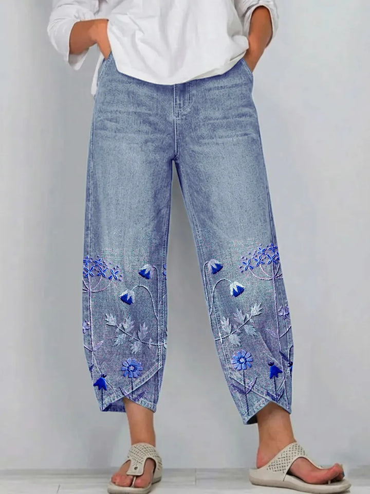 VELMA | FORGIVING FIT EMBROIDERED TROUSERS