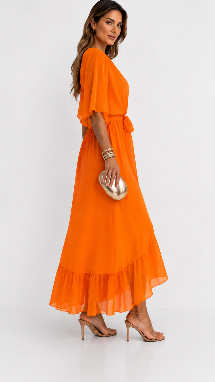 LOTTIE | TUMMY COVERAGE WRAP MAXI DRESS