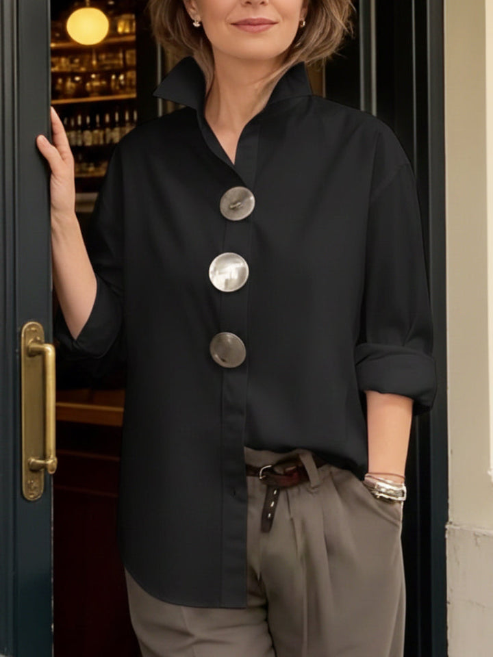 LAVINIA | ARM COVERAGE STAND COLLAR BLOUSE