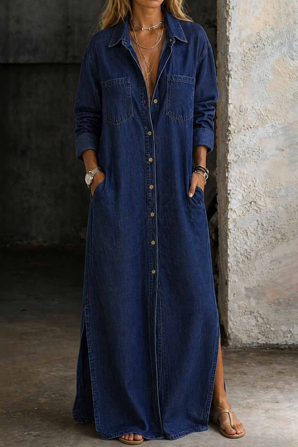 WILHELMINA | TUMMY COVERAGE BUTTON DOWN DRESS