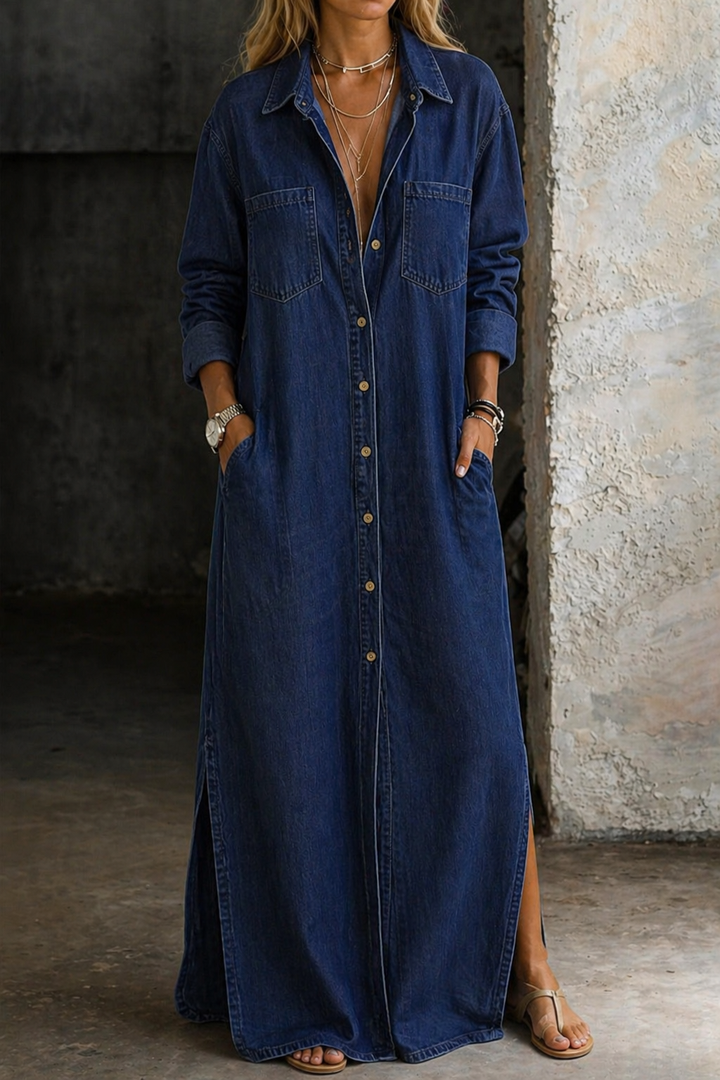 WILHELMINA | TUMMY COVERAGE BUTTON DOWN DRESS