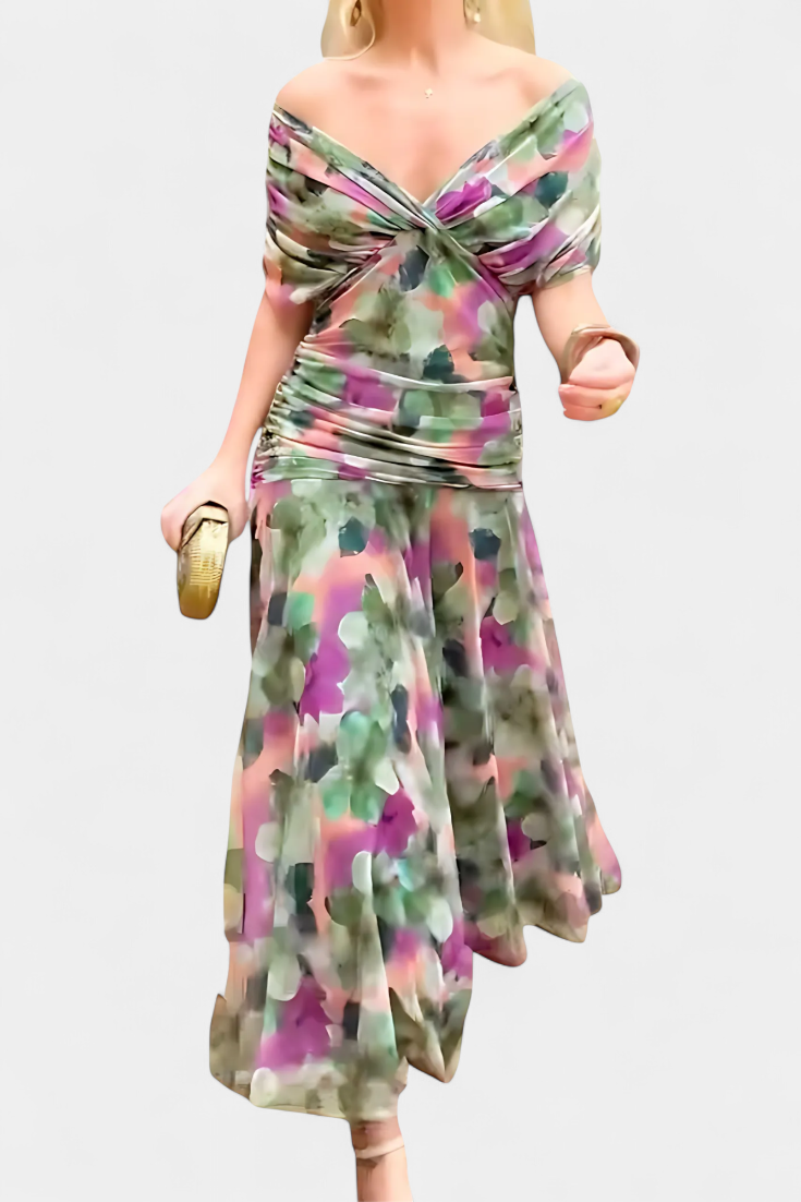ALMA | TUMMY COVERAGE FLORAL MAXI DRESS