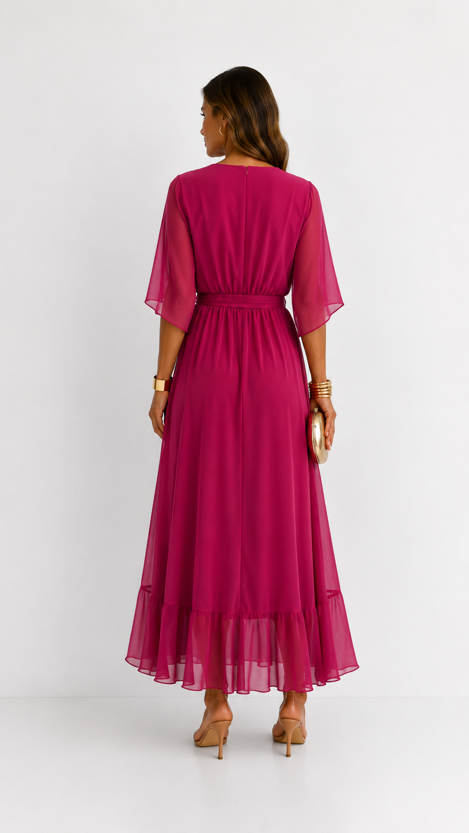 LOTTIE | TUMMY COVERAGE WRAP MAXI DRESS