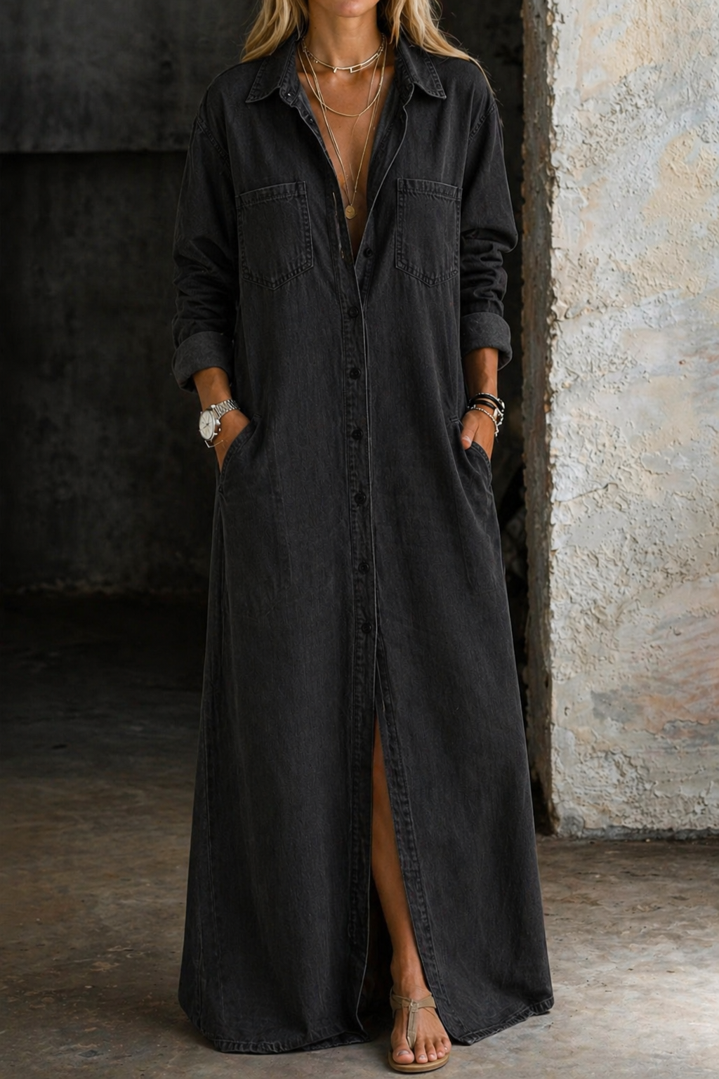 WILHELMINA | TUMMY COVERAGE BUTTON DOWN DRESS