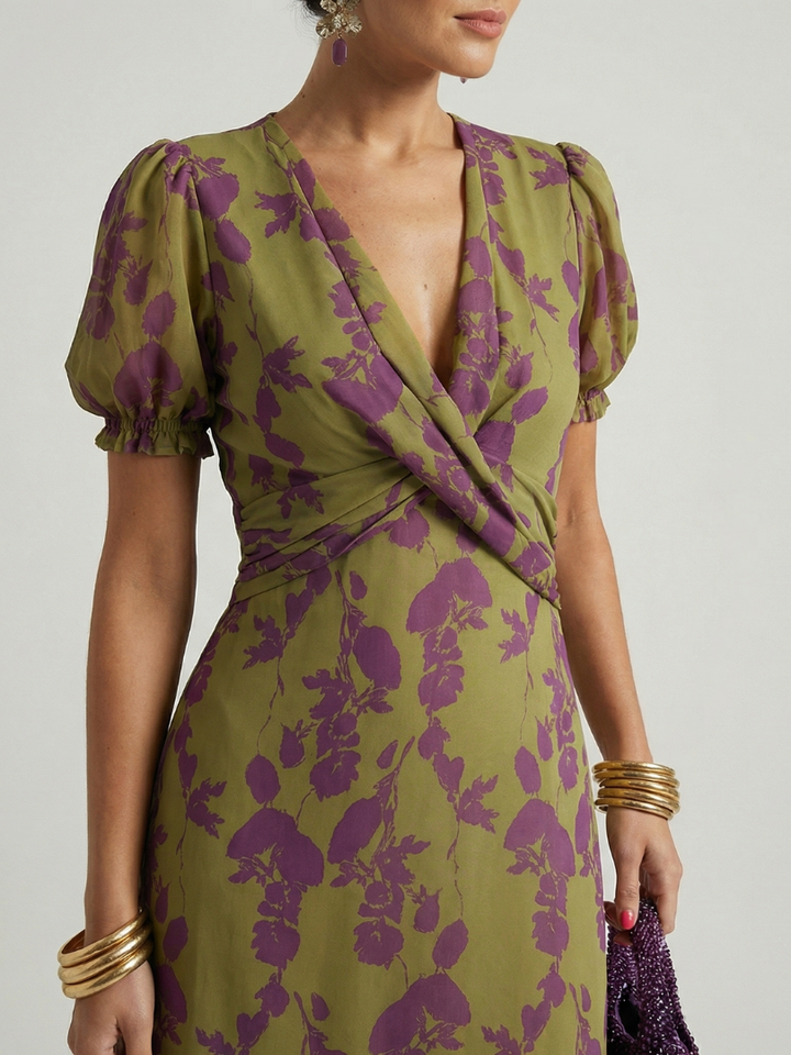 CORDELIA | FORGIVING FIT FLORAL MIDI DRESS