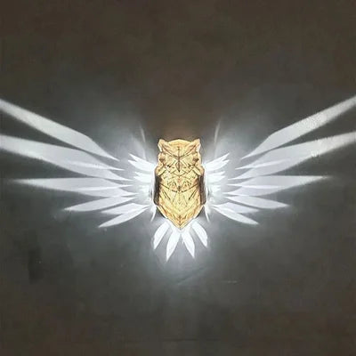 3D Animal Wall Light Owl Eagle Lion Battery Powered Night Owl 1
