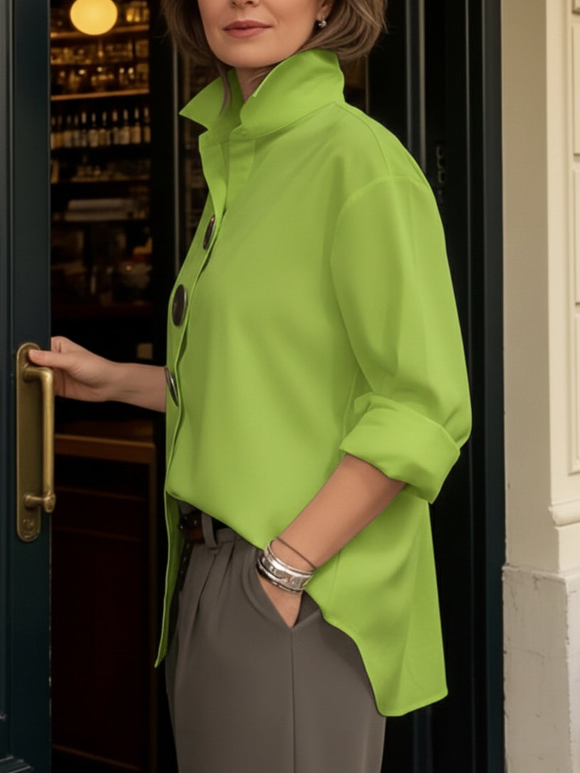 LAVINIA | ARM COVERAGE STAND COLLAR BLOUSE
