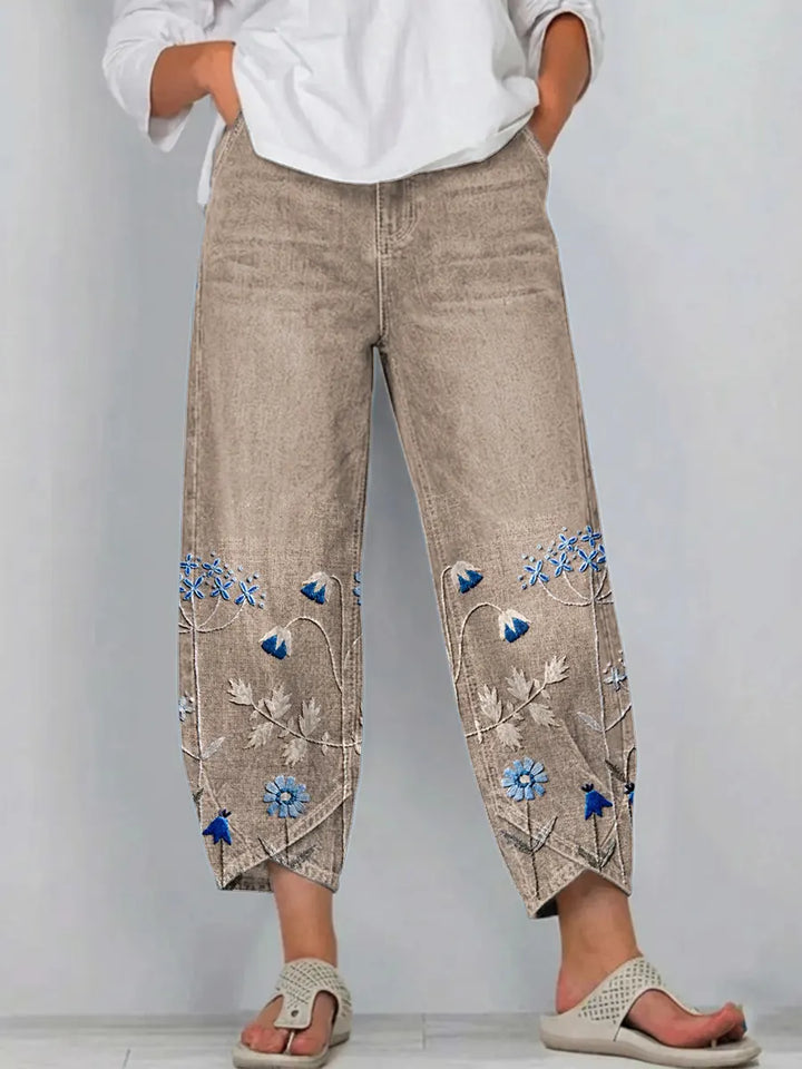 VELMA | FORGIVING FIT EMBROIDERED TROUSERS
