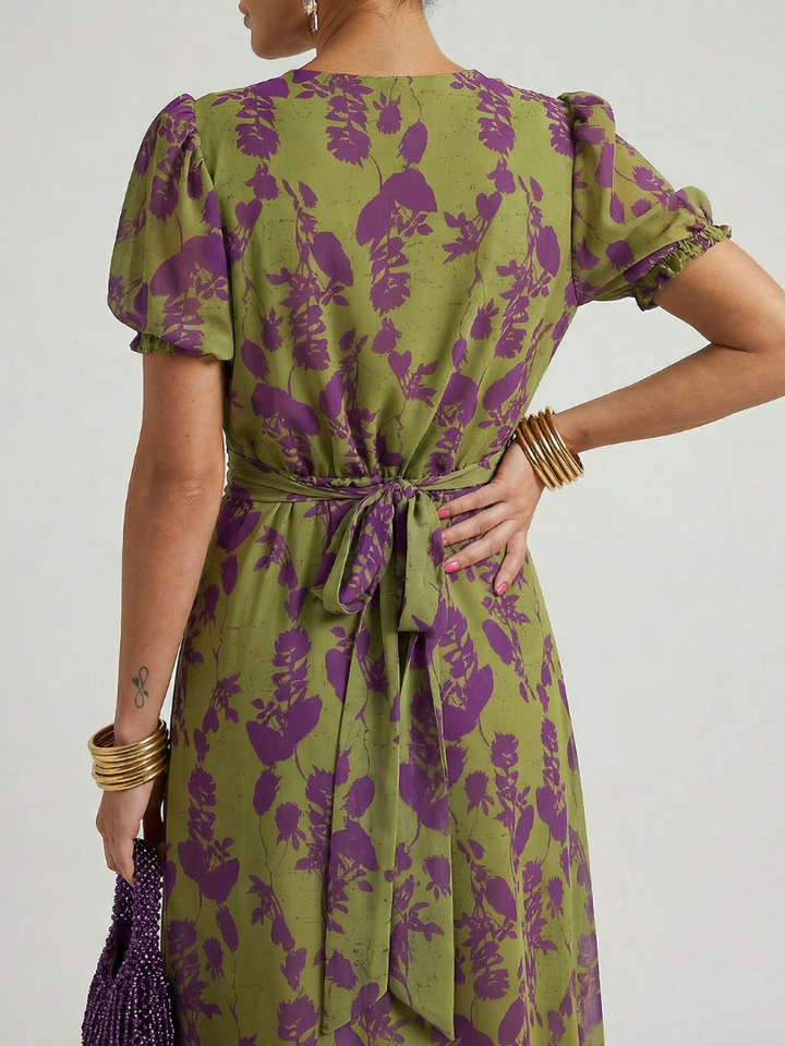 CORDELIA | FORGIVING FIT FLORAL MIDI DRESS