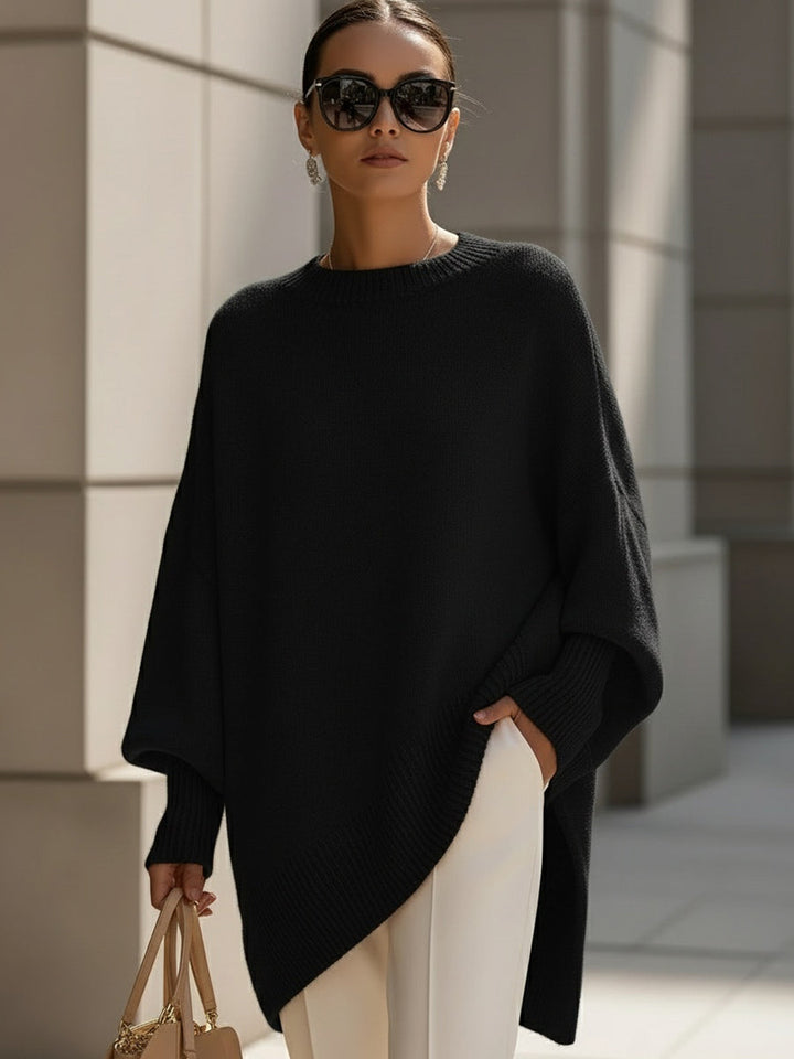 OVERSIZED KNIT PONCHO | FLOWING COMFORT WITH TIMELESS SOPHISTICATION