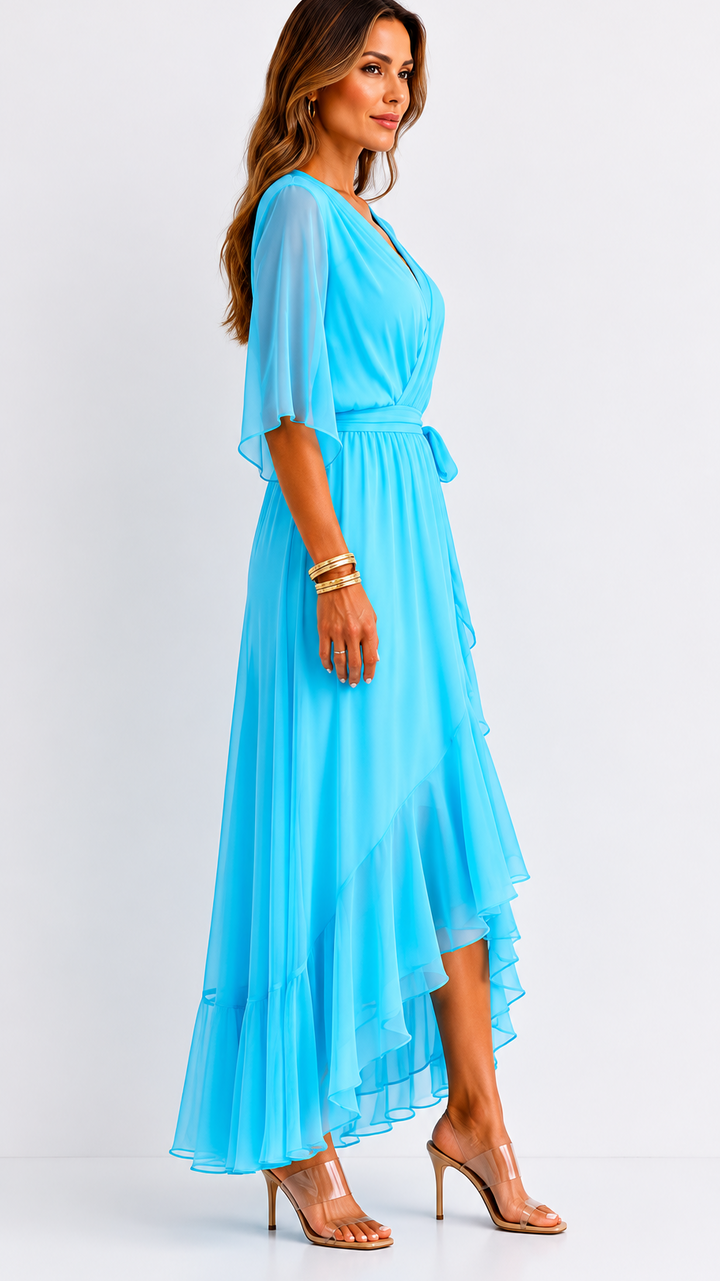 LOTTIE | TUMMY COVERAGE WRAP MAXI DRESS
