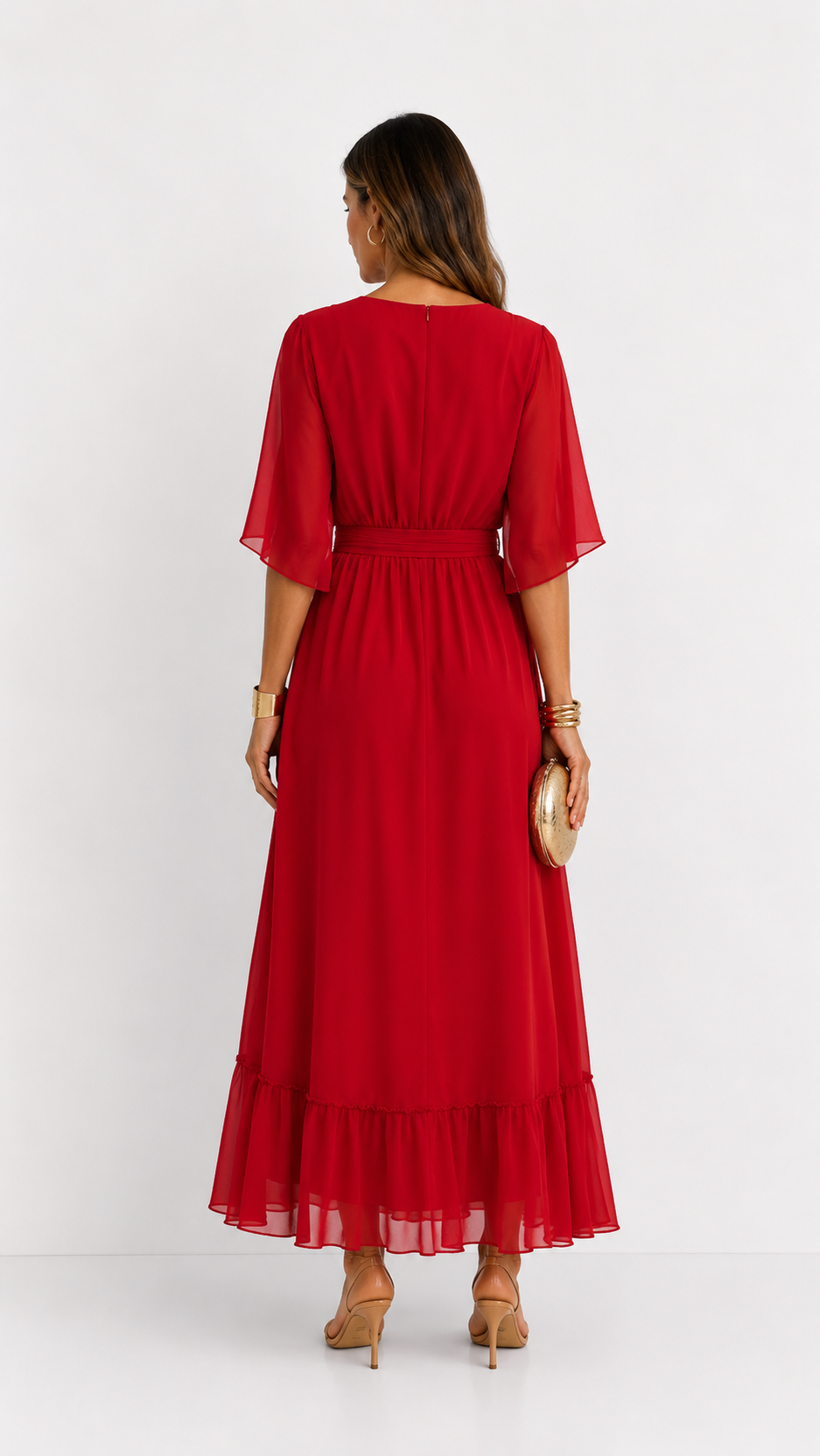 LOTTIE | TUMMY COVERAGE WRAP MAXI DRESS