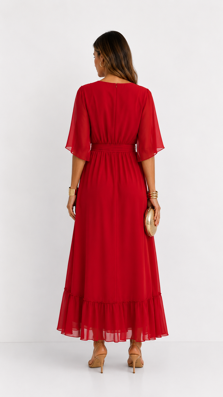LOTTIE | TUMMY COVERAGE WRAP MAXI DRESS