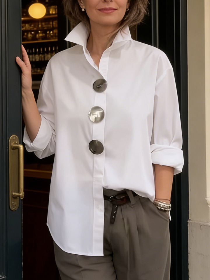 LAVINIA | ARM COVERAGE STAND COLLAR BLOUSE