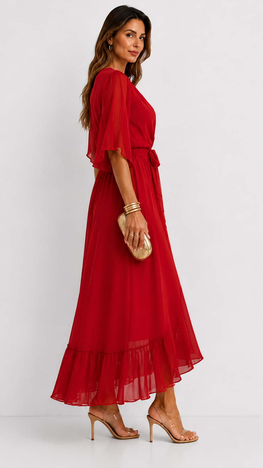 LOTTIE | TUMMY COVERAGE WRAP MAXI DRESS