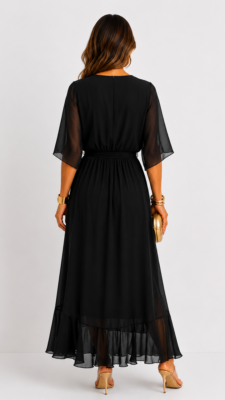 LOTTIE | TUMMY COVERAGE WRAP MAXI DRESS
