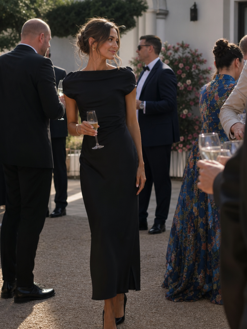 ADELAIDE | SCULPTED SILHOUETTE MIDI DRESS