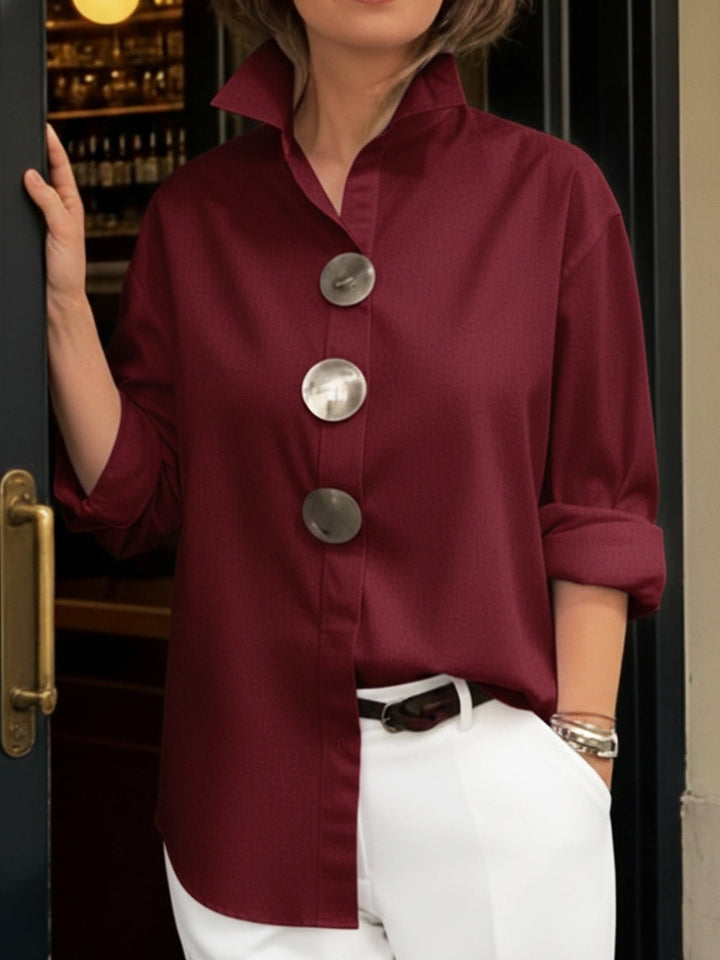 LAVINIA | ARM COVERAGE STAND COLLAR BLOUSE