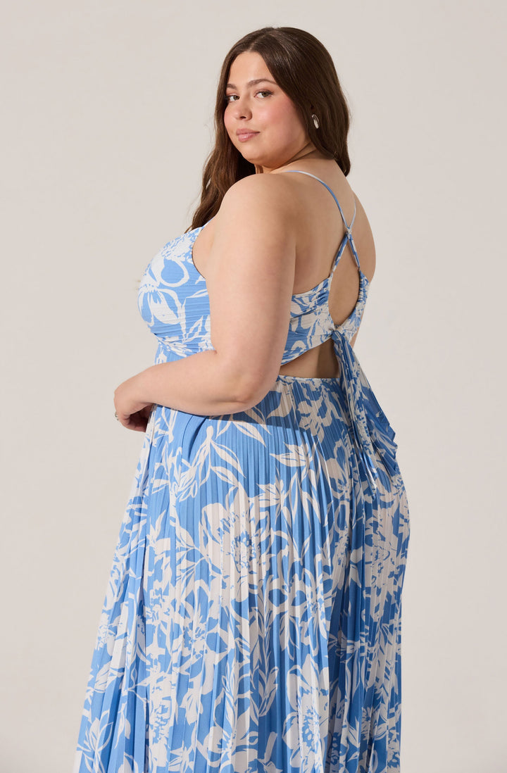 JUNE | STAY COOL FLORAL PLISSÉ MIDI DRESS