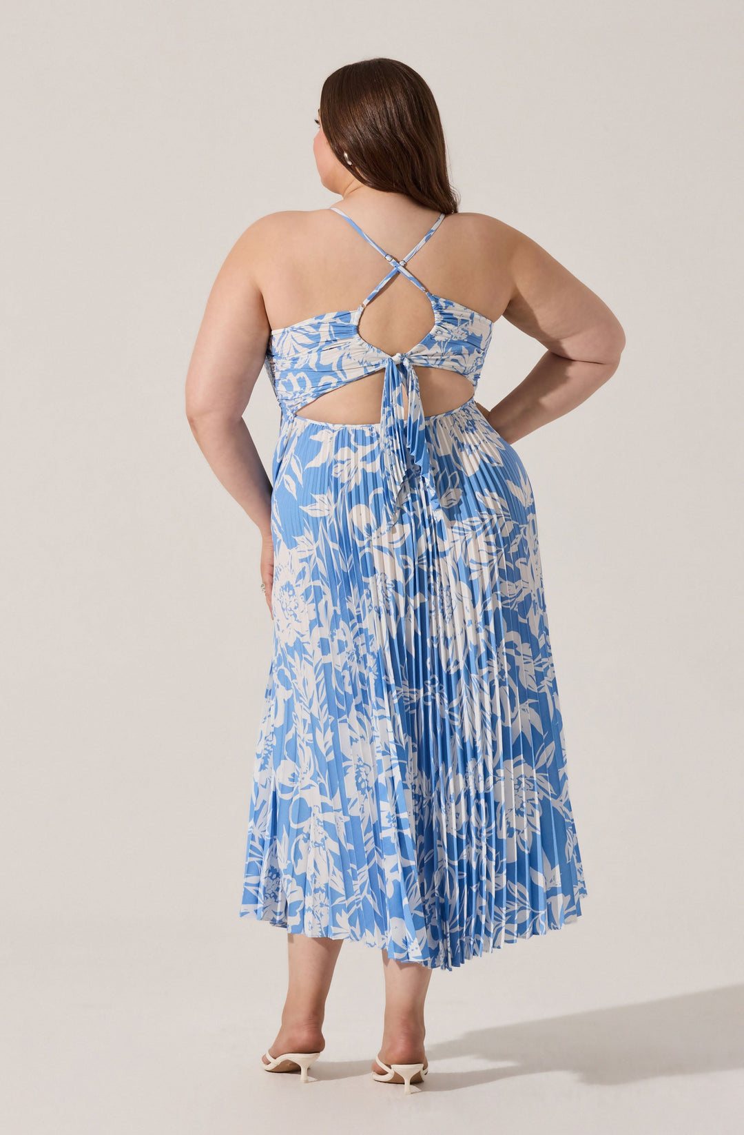 JUNE | STAY COOL FLORAL PLISSÉ MIDI DRESS