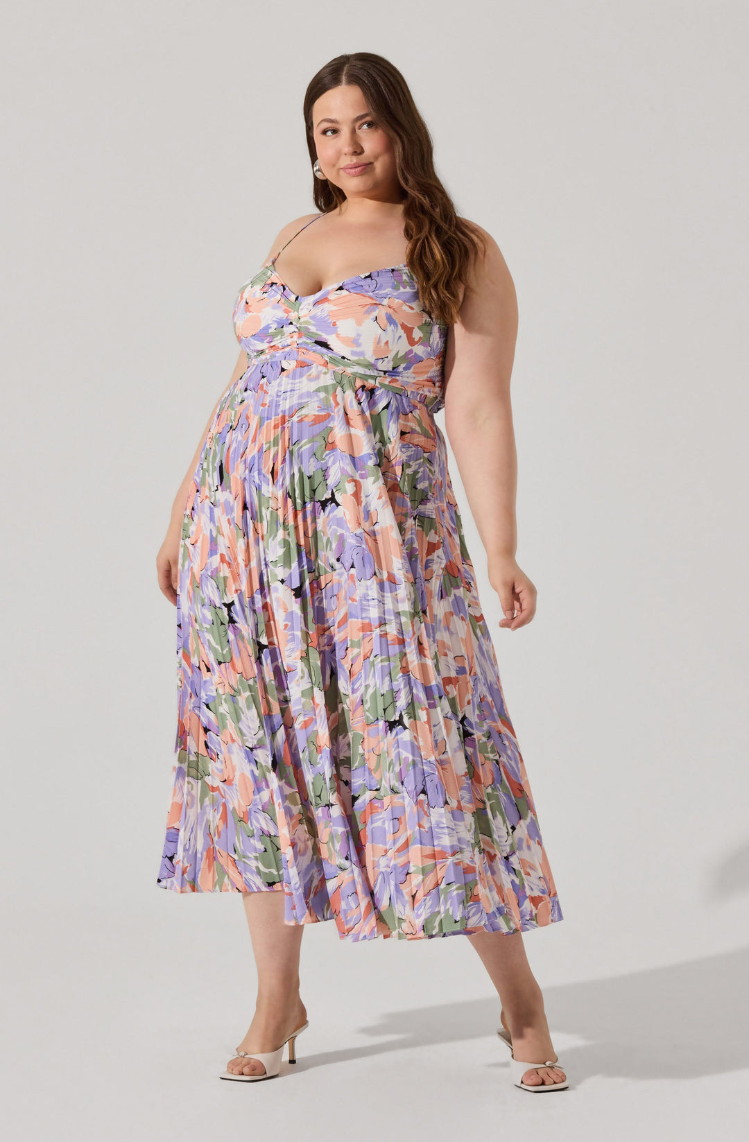 JUNE | STAY COOL FLORAL PLISSÉ MIDI DRESS