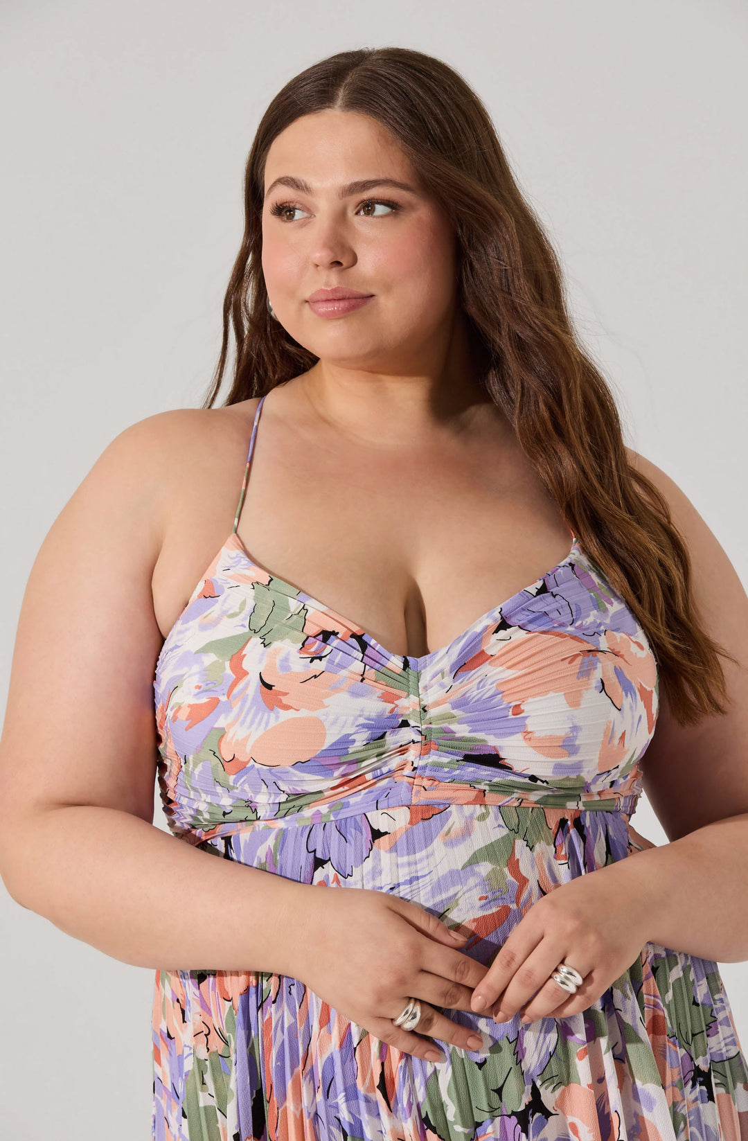 JUNE | STAY COOL FLORAL PLISSÉ MIDI DRESS