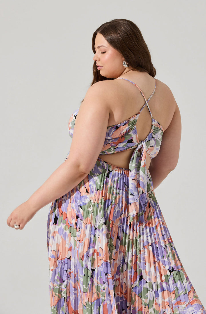 JUNE | STAY COOL FLORAL PLISSÉ MIDI DRESS