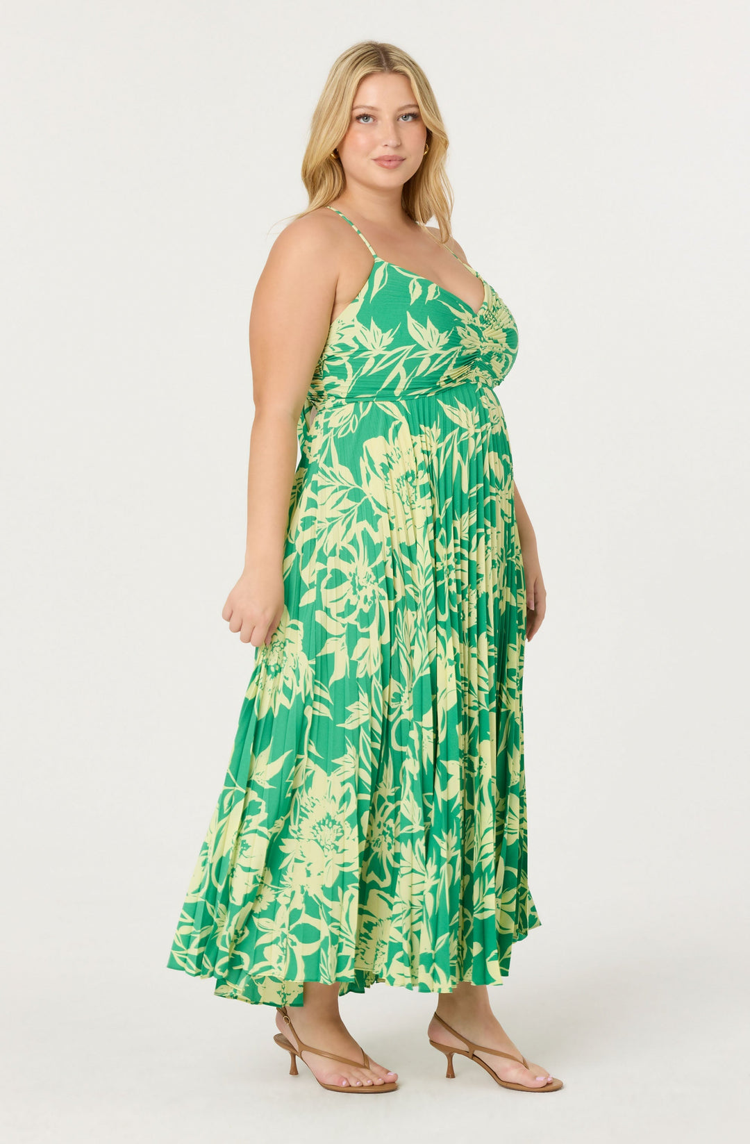 JUNE | STAY COOL FLORAL PLISSÉ MIDI DRESS
