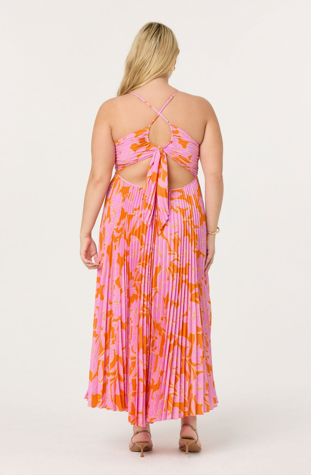 JUNE | STAY COOL FLORAL PLISSÉ MIDI DRESS