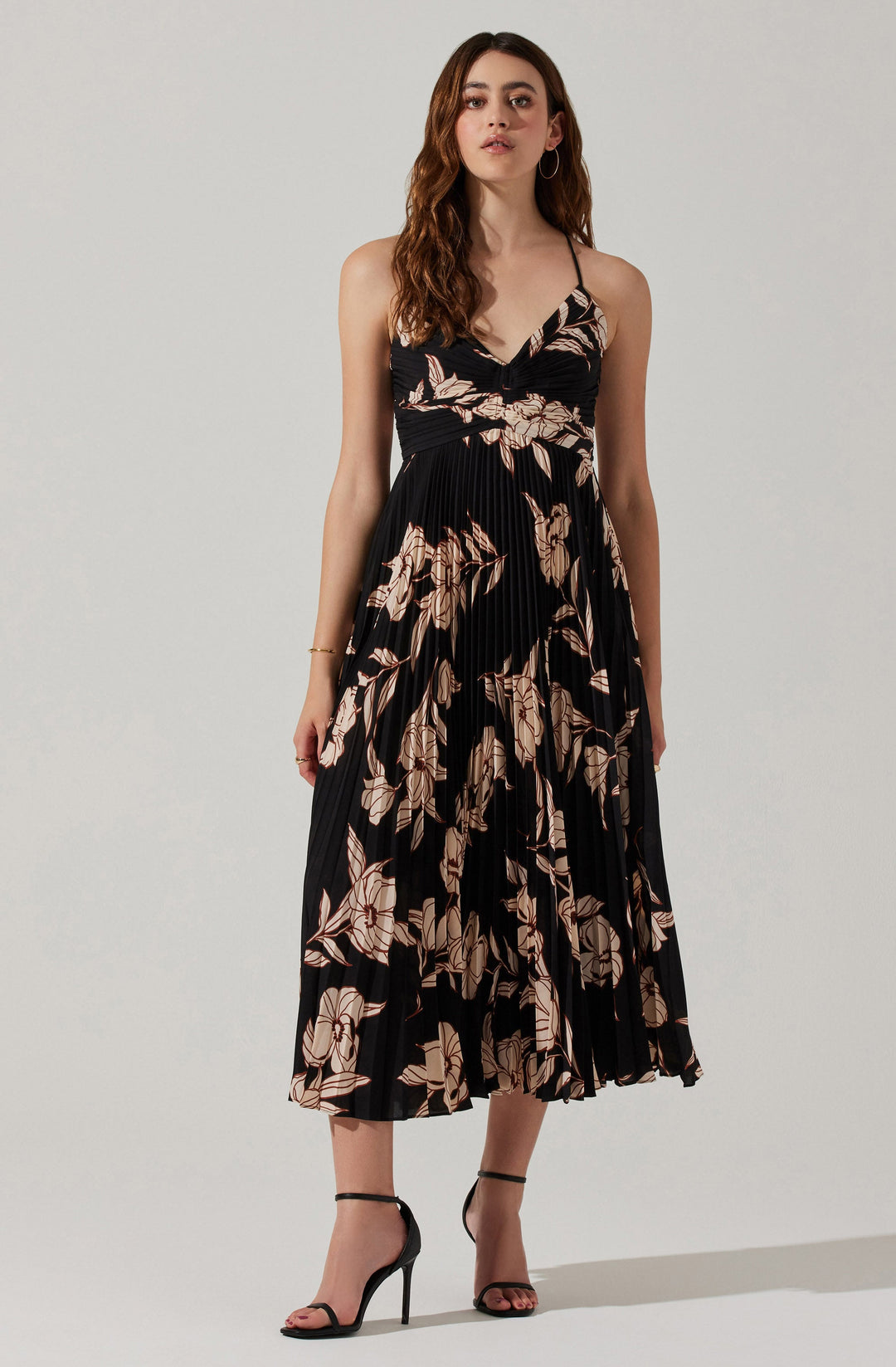 JUNE | STAY COOL FLORAL PLISSÉ MIDI DRESS