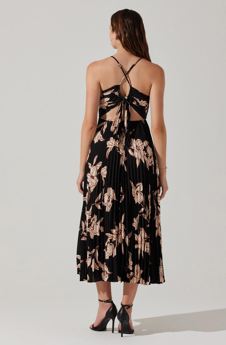 JUNE | STAY COOL FLORAL PLISSÉ MIDI DRESS