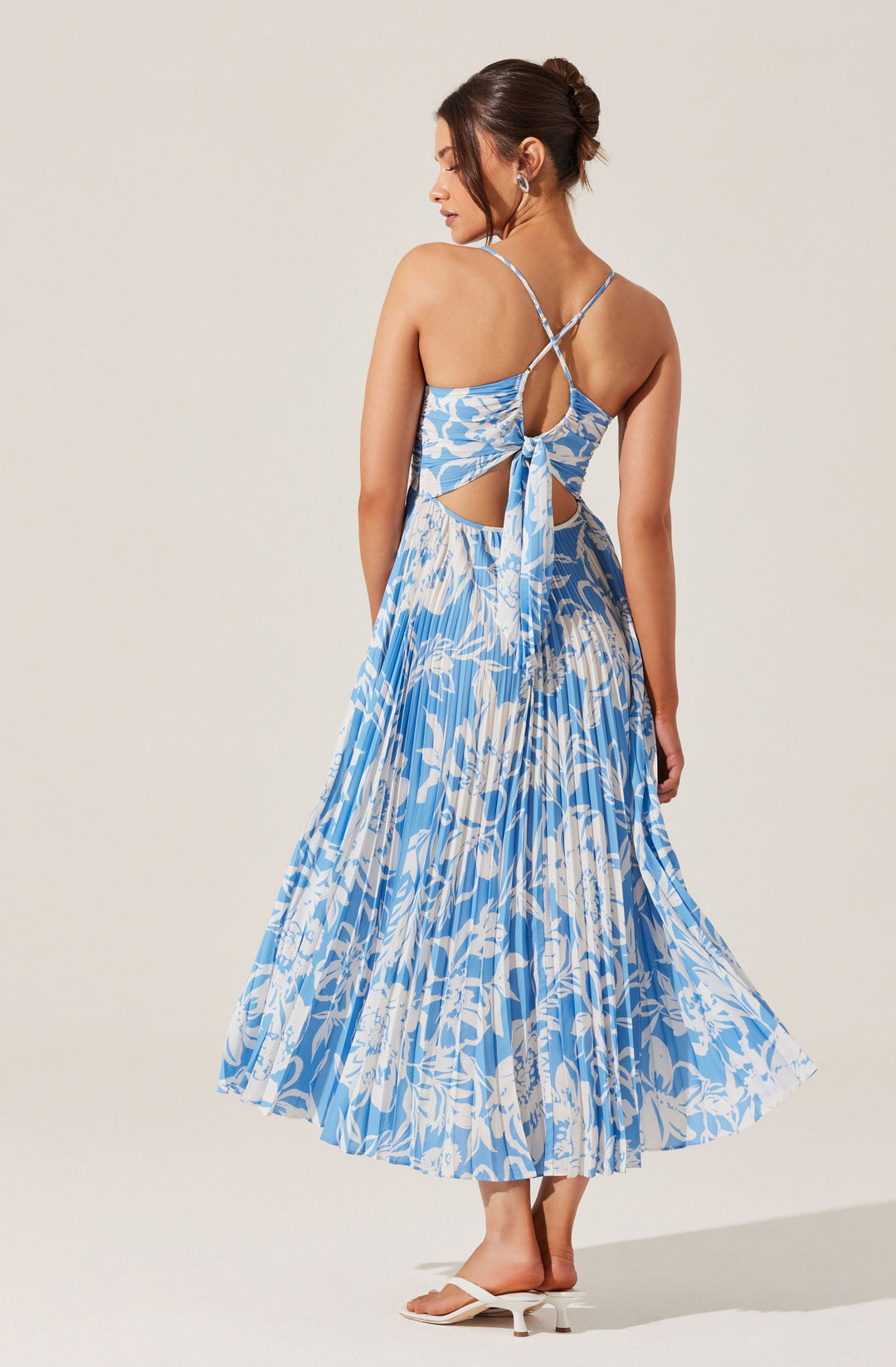 JUNE | STAY COOL FLORAL PLISSÉ MIDI DRESS