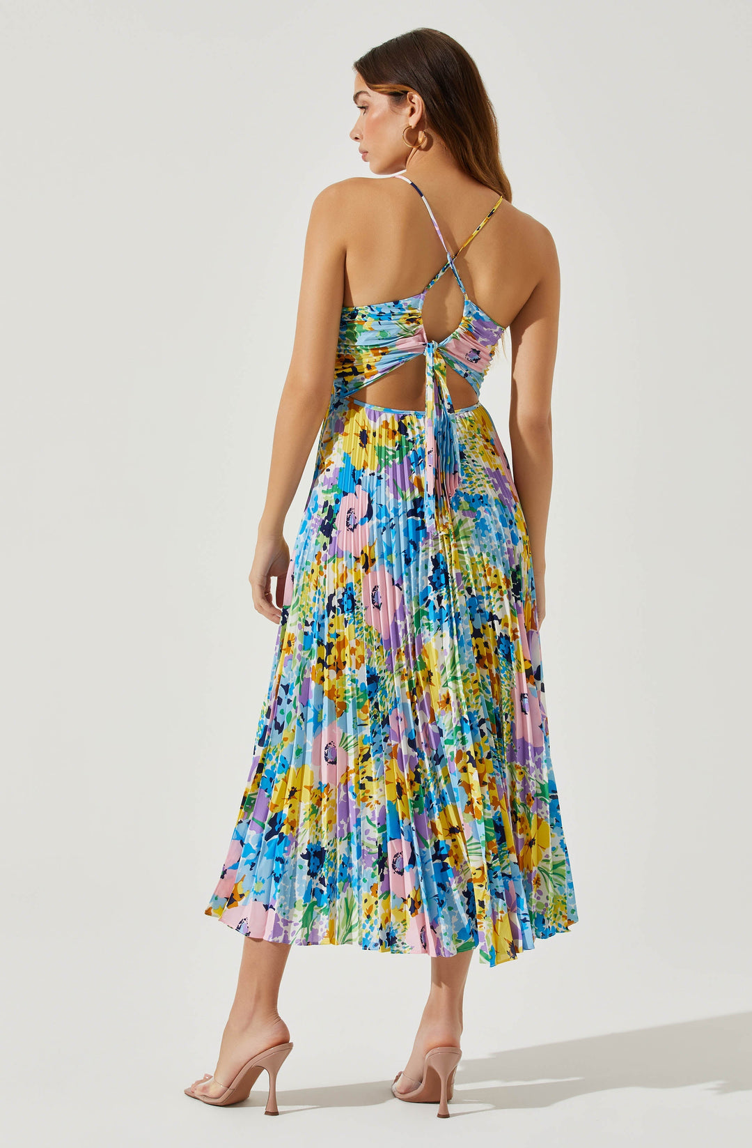 JUNE | STAY COOL FLORAL PLISSÉ MIDI DRESS