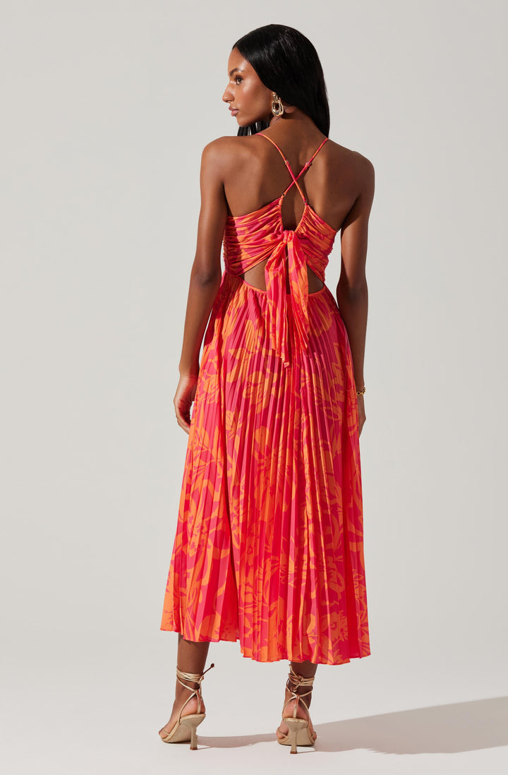 JUNE | STAY COOL FLORAL PLISSÉ MIDI DRESS