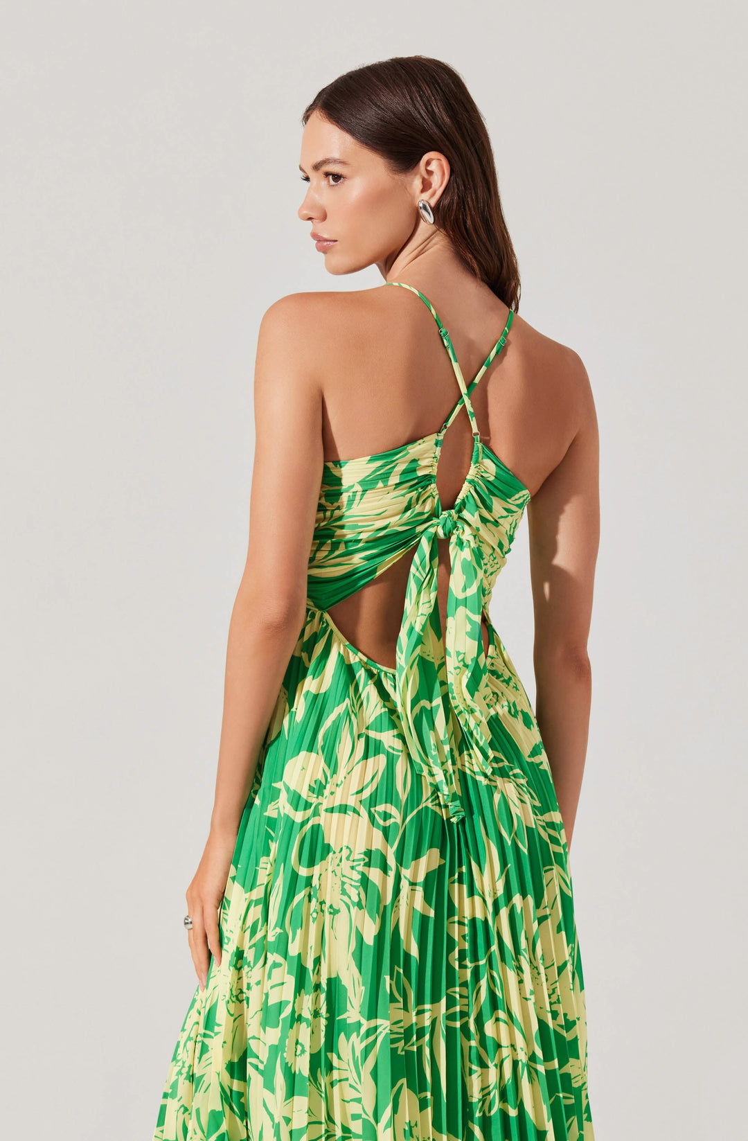JUNE | STAY COOL FLORAL PLISSÉ MIDI DRESS