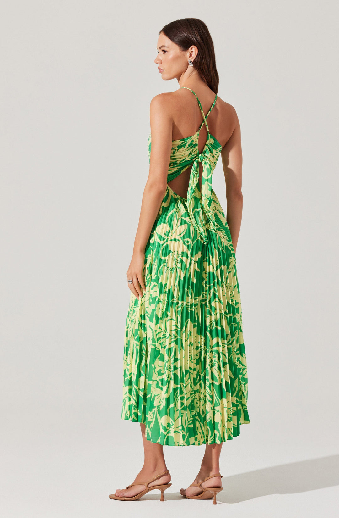 JUNE | STAY COOL FLORAL PLISSÉ MIDI DRESS