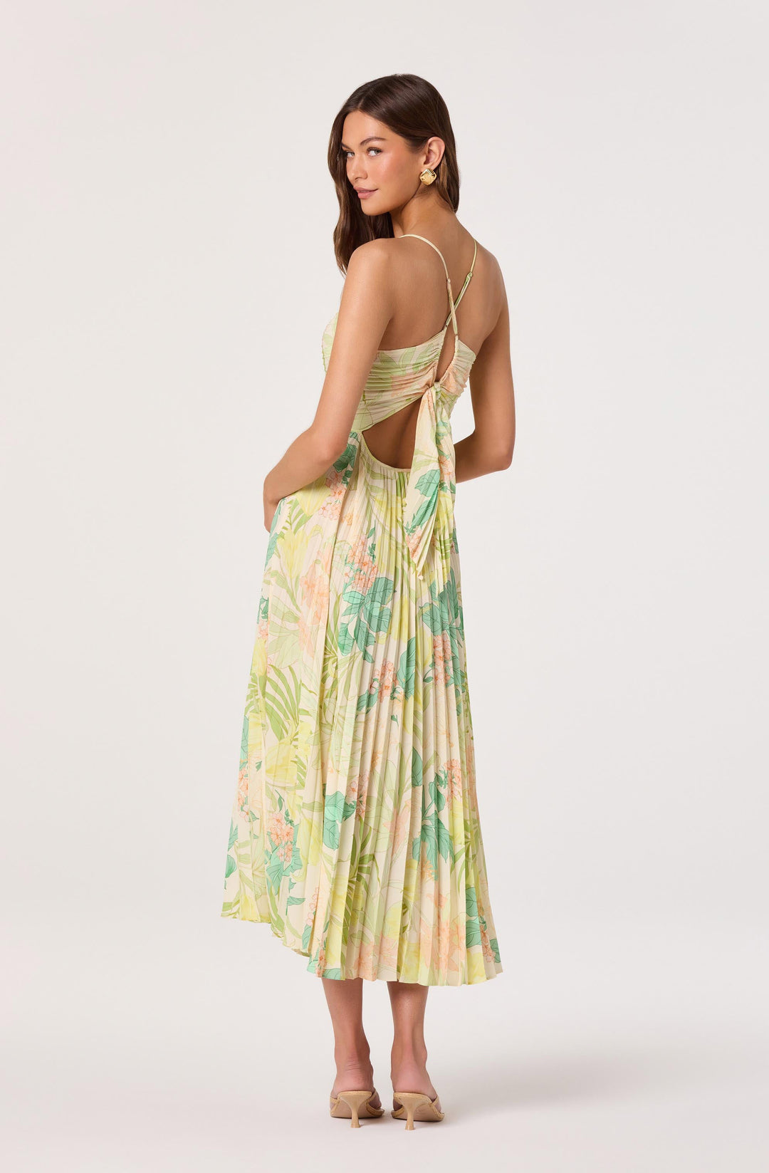JUNE | STAY COOL FLORAL PLISSÉ MIDI DRESS