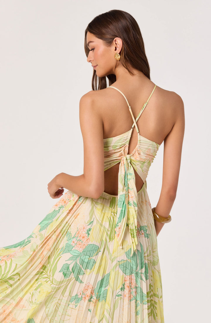 JUNE | STAY COOL FLORAL PLISSÉ MIDI DRESS