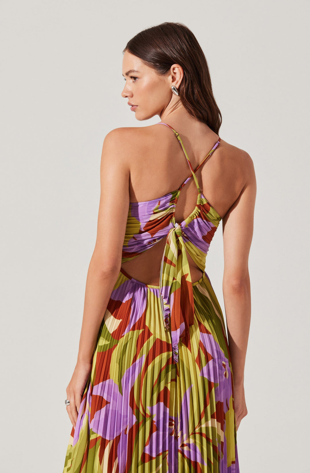JUNE | STAY COOL FLORAL PLISSÉ MIDI DRESS