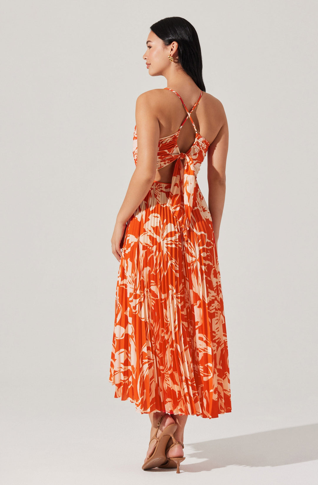 JUNE | STAY COOL FLORAL PLISSÉ MIDI DRESS