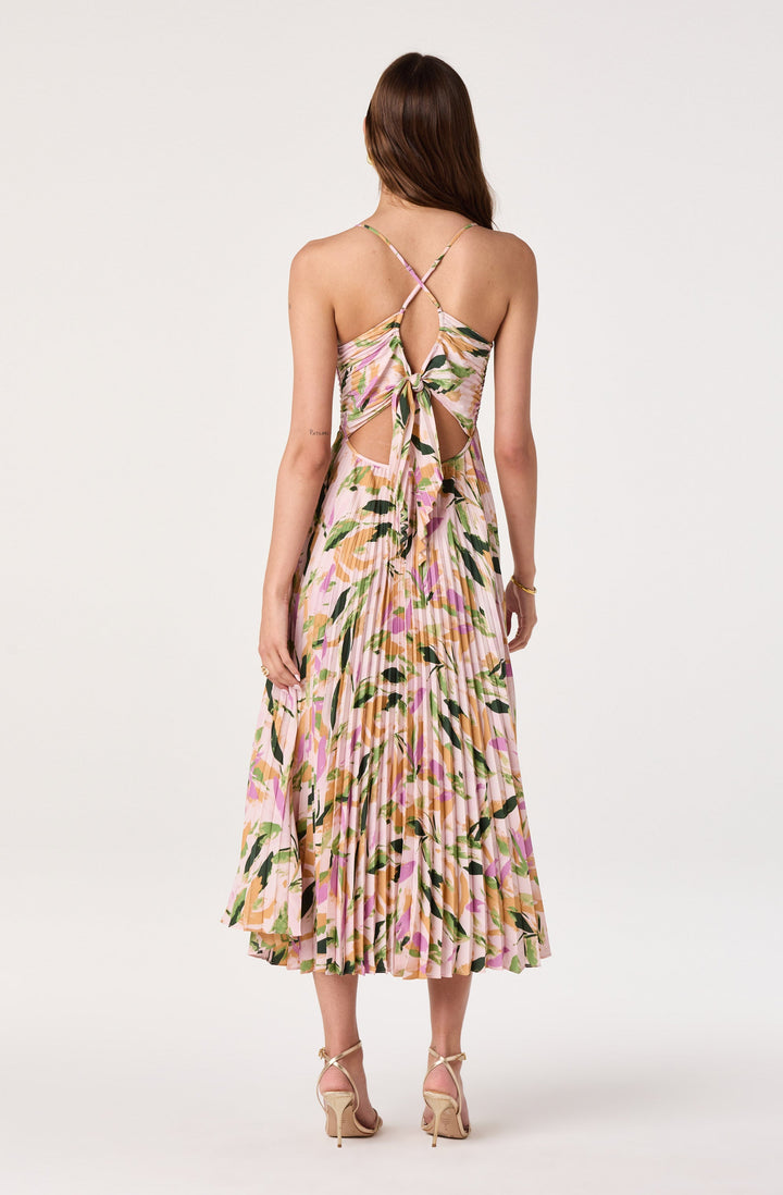 JUNE | STAY COOL FLORAL PLISSÉ MIDI DRESS