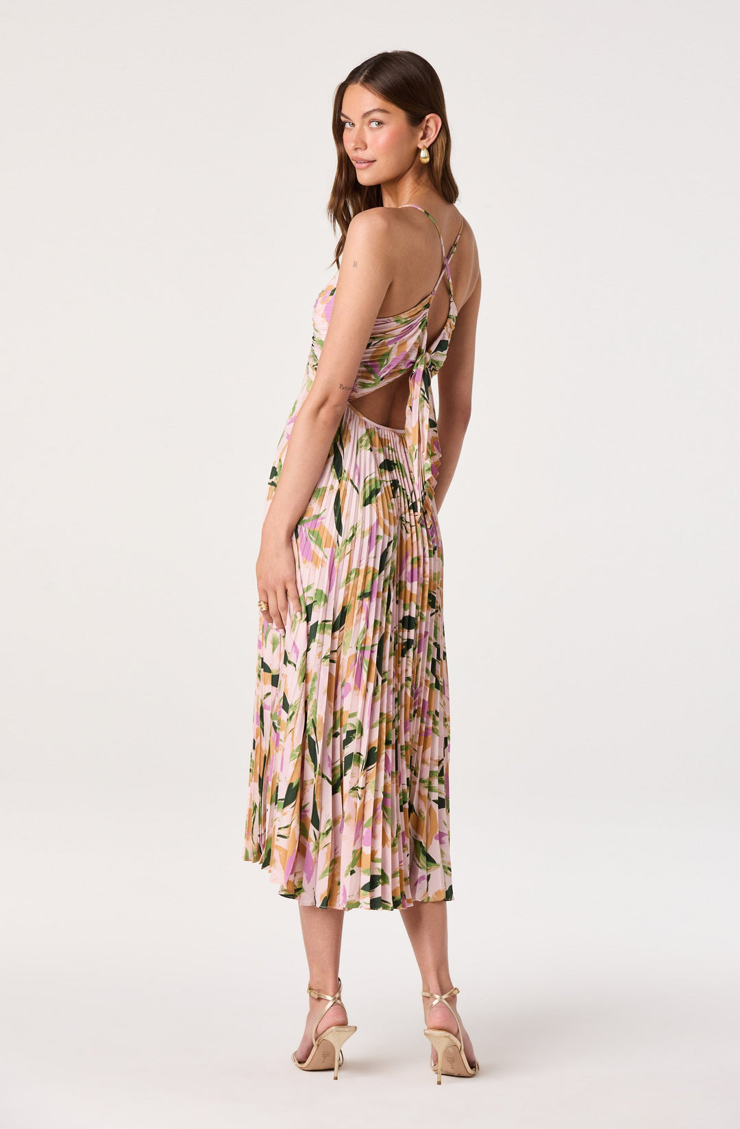 JUNE | STAY COOL FLORAL PLISSÉ MIDI DRESS