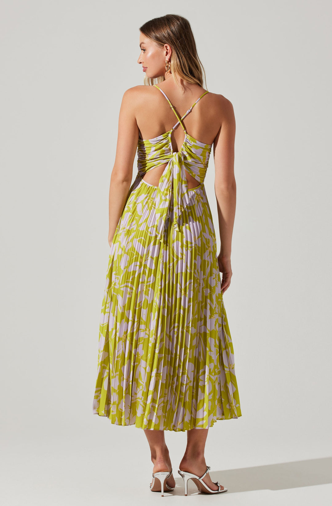 JUNE | STAY COOL FLORAL PLISSÉ MIDI DRESS