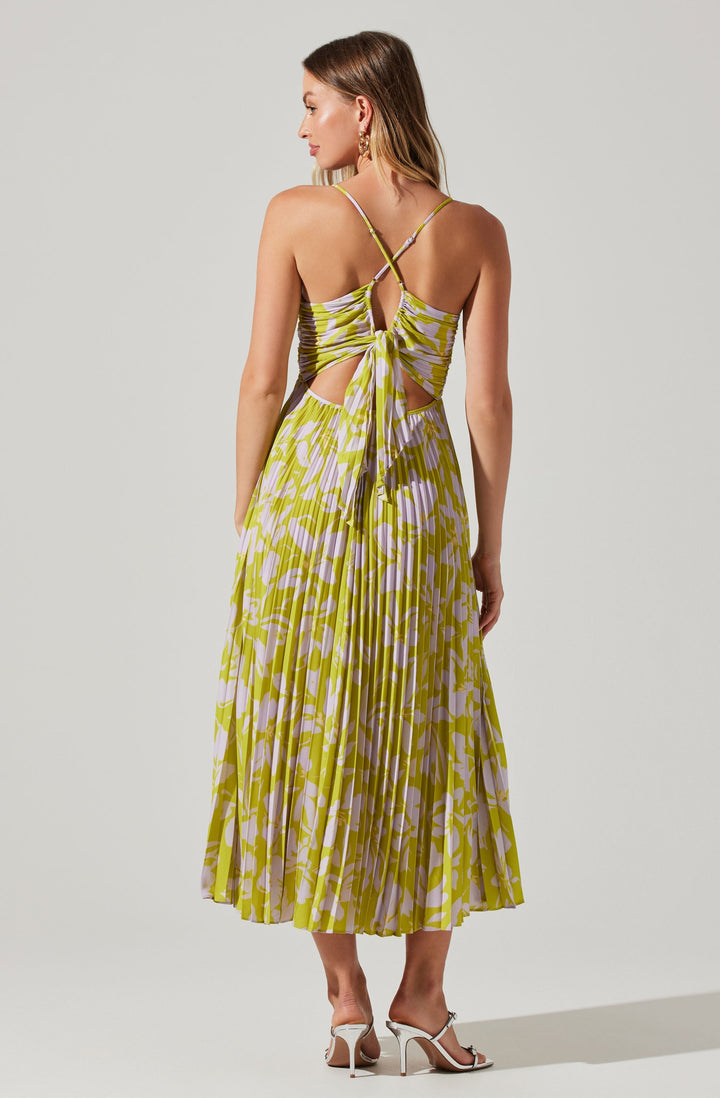 JUNE | STAY COOL FLORAL PLISSÉ MIDI DRESS