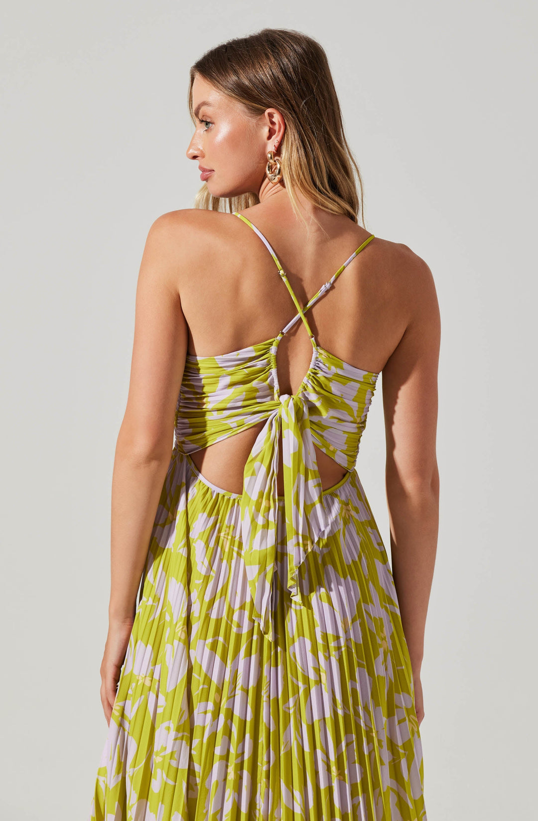 JUNE | STAY COOL FLORAL PLISSÉ MIDI DRESS